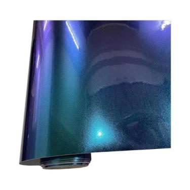 Imagem de Filme Vinílico Metálico Chameleon Roxo a Azul Com Brilho, Adesivo Para