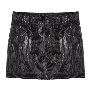 Imagem de Saia Juvenil Look Jeans Metalizada - 16 - PRETO-Feminino