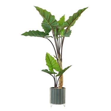 Imagem de Plantas falsas planta artificial moderna simples plantas artificiais árvore vaso arco-íris taro ramo ornamentos de árvores falsas para decoração de casa decoração de jardim plantas artificiais