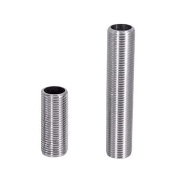 Imagem de 1/10.2 cm 3/20.3 cm 1/5.1 cm 3/10.2 cm 2.5 cm -5.1 cm BSPP macho 50-120 mm 304 aço inoxidável rosca completa mamilo barril tubo encaixe tanque de água (50MM_1-1/5.1 cm)