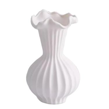 Imagem de Vaso de flores secas decorativas de cerâmica branca, ornamentos de arranjos de flores para casa, sala de estar, vasos de flores (A)