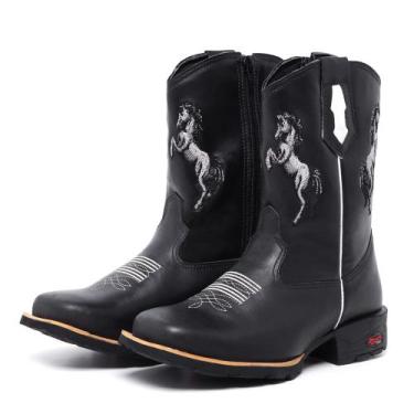 Imagem de Bota Infantil Texana Cavalo Preto Menino Peao - Nane Ramon Boots, Pret