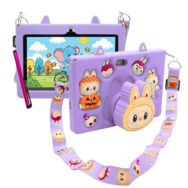 Imagem de Tablet 7 Deasytech E15 64GB 4GB RAM Android 12 Capa Silicone Labubu ro