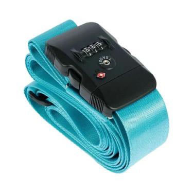 Imagem de Cinta De Bagagem Antifurto Ajustável Com Trava TSA Para Malas De 20-32