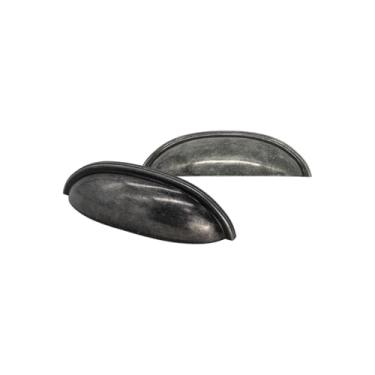 Imagem de Puxador Concha Puxador Armario Gaveta Colonial Moveis Retro (2, Prata Envelhecido)