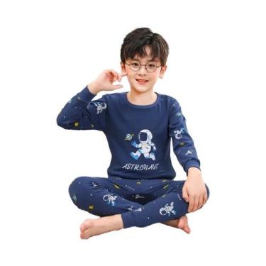 Imagem de Conjunto De Pijamas De Algodão Para Meninas E Meninos, Manga Longa, Ro