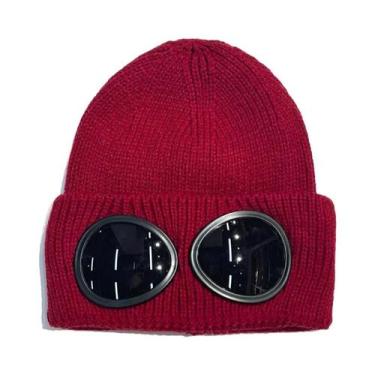 Imagem de Gorro De Inverno Unissex Tricotado Com Óculos, À Prova De Vento, Quent
