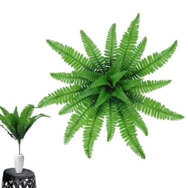 Imagem de Samambaias artificiais para atividades ao ar livre – resistente a UV, plantas artificiais | para porta da frente, pátio, parede, sala de estar, jardim, quintal,