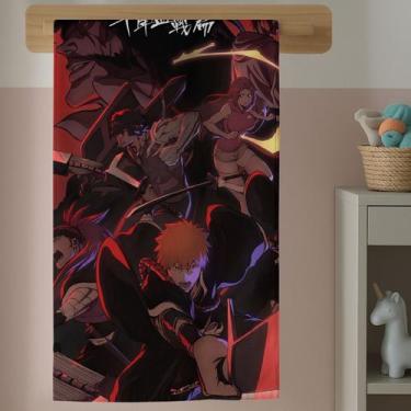 Imagem de Toalha Infantil Banho Menino Anime Bleach T Estampa Vermelho Preto Cor