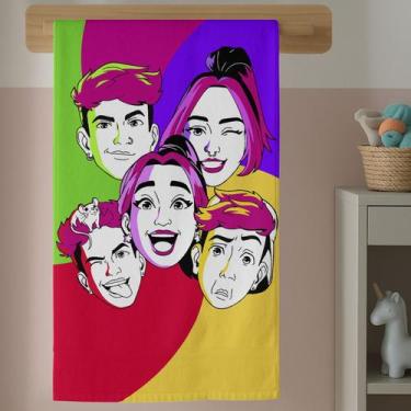 Imagem de Toalha de Banho Estampada Menina Infantil com Rosas Coloridas Conforto