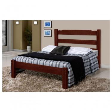 Imagem de Cama de Casal Veneza de Madeira Maciça Tauari Mogno