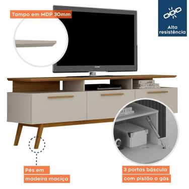 Imagem de Rack Para Tv Até 70 Polegadas 1 Porta São Paulo Valdemóveis Off White/cinamomo