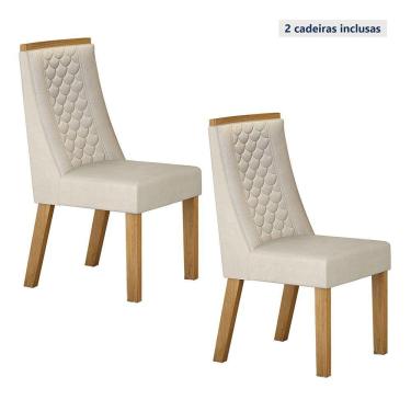 Imagem de Conjunto 2 Cadeiras Dora Valdemoveis Cinamomo/veludo Palha
