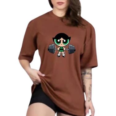 Imagem de Camiseta Oversized Longa Treino Fitness Docinho-Feminino