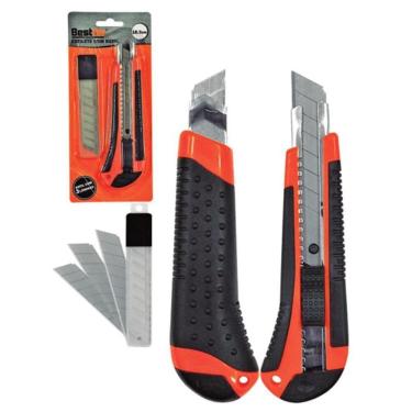 Imagem de Estilete 15,7Cm Com Refil De Lâminas 3 Peças