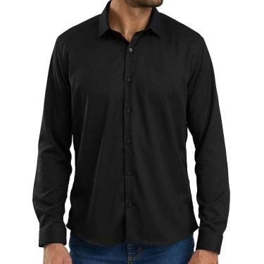 Imagem de Camisa Masculina Docthos ML Bambu Slim Preto - 605 959-Masculino