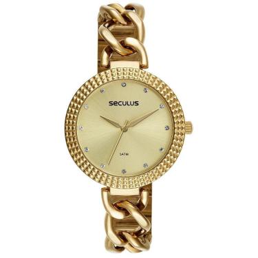 Imagem de Relógio Feminino Seculus Correntes e Texturas 44257LPSVDB1-Feminino