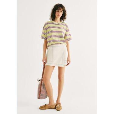 Imagem de Shorts Saia Cintura Média Com Linho - Off white 044 - Hering, 044