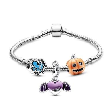 Imagem de Pulseira com Berloques Banhada a Prata Tema Halloween - JMH Sets