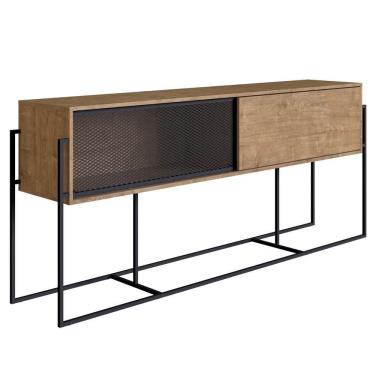 Imagem de Balcão Aparador Buffet 2 Portas Pés Metálicos York Vermont/preto - Artesano