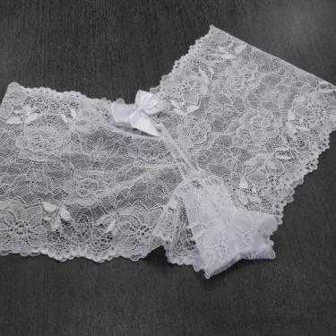 Imagem de Caleçon em Renda Sedosa Cor:BrancoTamanho:P - Ternura Íntima, Branco, 