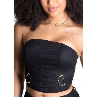 Imagem de CROPPED TOMARA QUE CAIA - PRETO M-Feminino