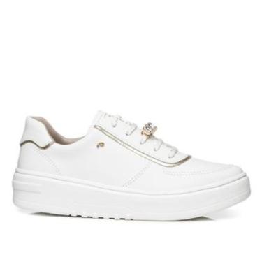 Imagem de Tênis Pegada Feminino em Couro Branco 213107-01-Feminino