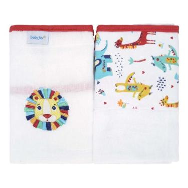 Imagem de Fralda de pano para bebê 68 cm x 70 cm 2 Unidades Baby joy, Safari Ver