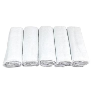 Imagem de Kit 15 Fraldas Pinte E Borde Dupla Luxo Algodão 70x70 Branca - marybab