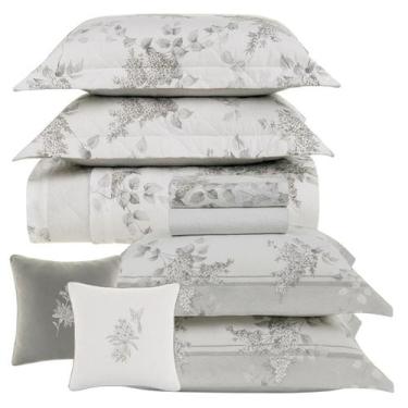 Imagem de Jogo Colcha Lençol e Almofada Queen Karsten Algodão Percal 200 Fios 08