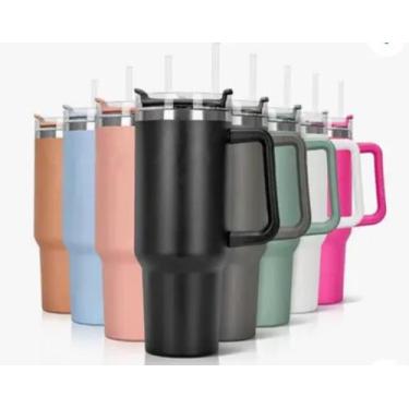 Imagem de Copo termico inox 1200ml garrafa térmica inoxidável com tampa canudo c