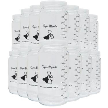 Imagem de Potes Vidro para Armazenar Leite Materno Graduados 300ml 24UND - Super