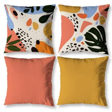 Imagem de Kit 4 Capa de Almofada 40cm x 40cm Decorativas Estampadas Digital Colo