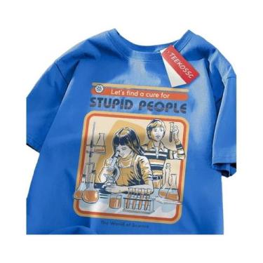 Imagem de Camiseta Masculina Oversized De Algodão Respirável Com Manga Curta, Es