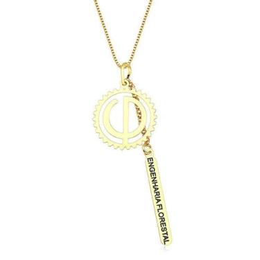 Imagem de Colar de Profissão Engenharia Florestal Folheado a Ouro 18k - Maise Jo