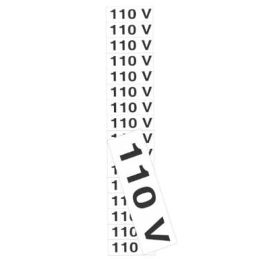 Imagem de Etiqueta sinalizadora de voltagem em poliestireno 110 volts - 200AX - 