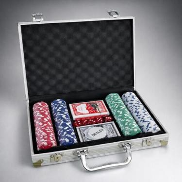 Imagem de Maleta de Poker 200 Fichas Alumínio com Baralho Dados Profissional - G