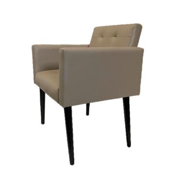 Imagem de Poltrona Luca Plus Para Sala De Estar Em Couro Sintético Bege Rud House