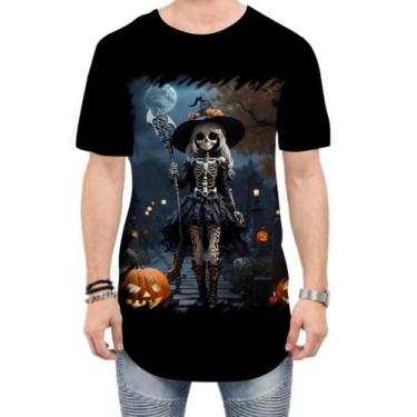 Imagem de Camiseta Longline Bruxa Caveira Halloween 9 - Kasubeck Store®, P