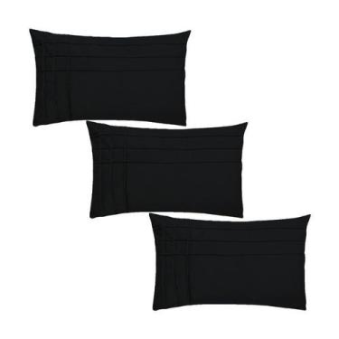 Imagem de Kit 3 Capas para Almofada Drapeada Line T Retangular em Veludo Várias 