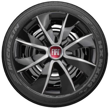 Imagem de Jogo 4 Carlotas Esportiva Aro 13 Prime Fiat Palio Uno Preto/Prata A Pr