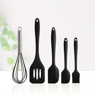 Imagem de Kit de Utensílios de Cozinha Kit Jogo Silicone e Madeira Resistente ao Calor para Cozin...