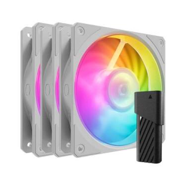 Imagem de Kit de Cooler Para Gabinete Cooler Master Mobius 120P Branco ARGB Com 