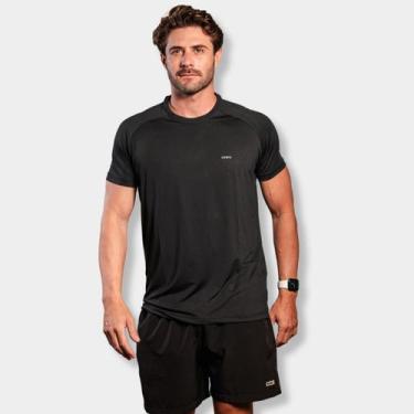 Imagem de Camisa Masculina Preta TR4 Raglan Proteção Uv Respirável Camiseta Térm