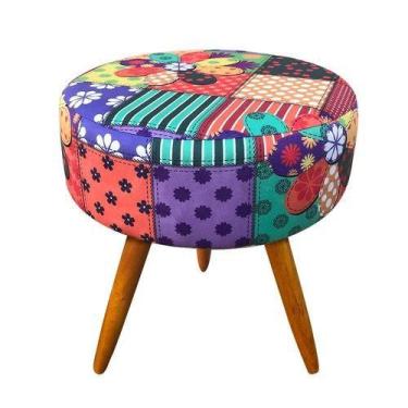 Imagem de Puff helena suede patchwork - tf decor - Premium