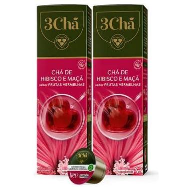 Imagem de Kit 20x Cápsulas de Chá de Hibisco e Maçã Sabor Frutas Vermelhas 3 Cor