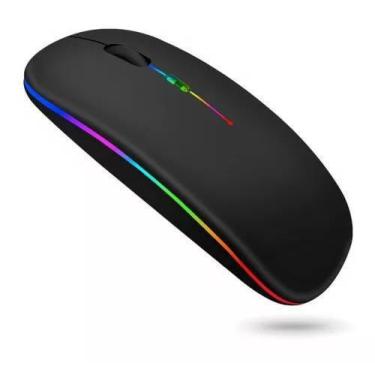 Imagem de Mouse Sem Fio Recarregável Wireless Led Rgb Ergonômico Novo - lehmox