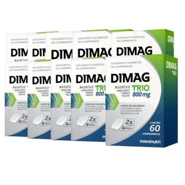 Imagem de Kit 10 Dimag Trio Magnésio 800mg 60 Comprimidos Maxinutri