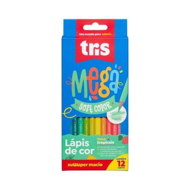 Imagem de Lápis De Cor Tris Triangular Mega Soft Color Tons Tropicias 12 Cores R