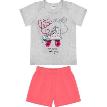 Imagem de Conjunto Infantil Menina Roupa Bermuda Short Camiseta Verão - Rovitex 